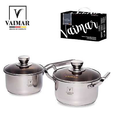 Vaimar Hidden Chef Pot Set of 2 (18 cm Single Handle, 20 cm Double Handle)