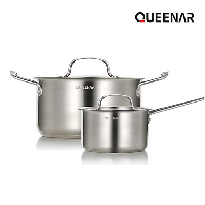 Queen Easy Cook Stainless Steel Pot Set of 2
