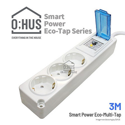 오후스 Eco-Tap series 누전차단형 고전력 3구 선길이 3M/휴대용 에코파우치 증정